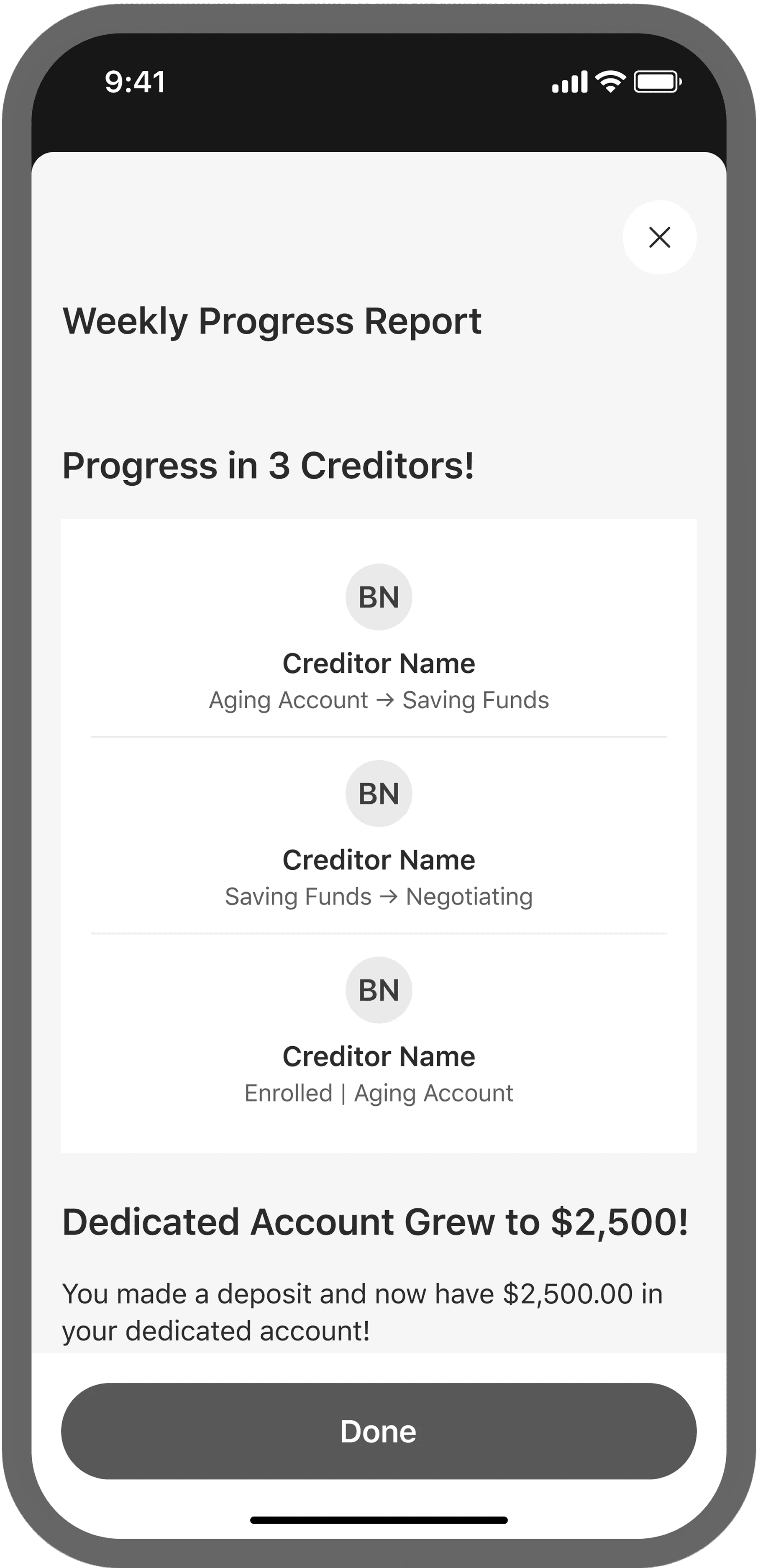 Progress report