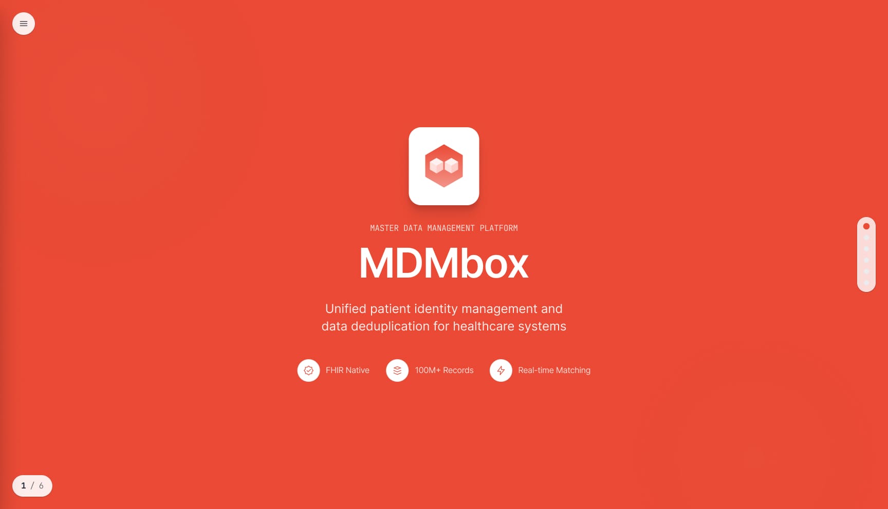 MDMbox — титульный слайд продукта, красный лейаут