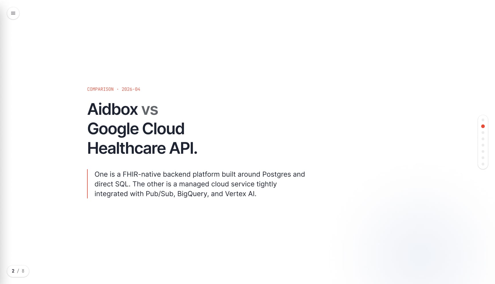 Aidbox vs Google Cloud — слайд-сравнение